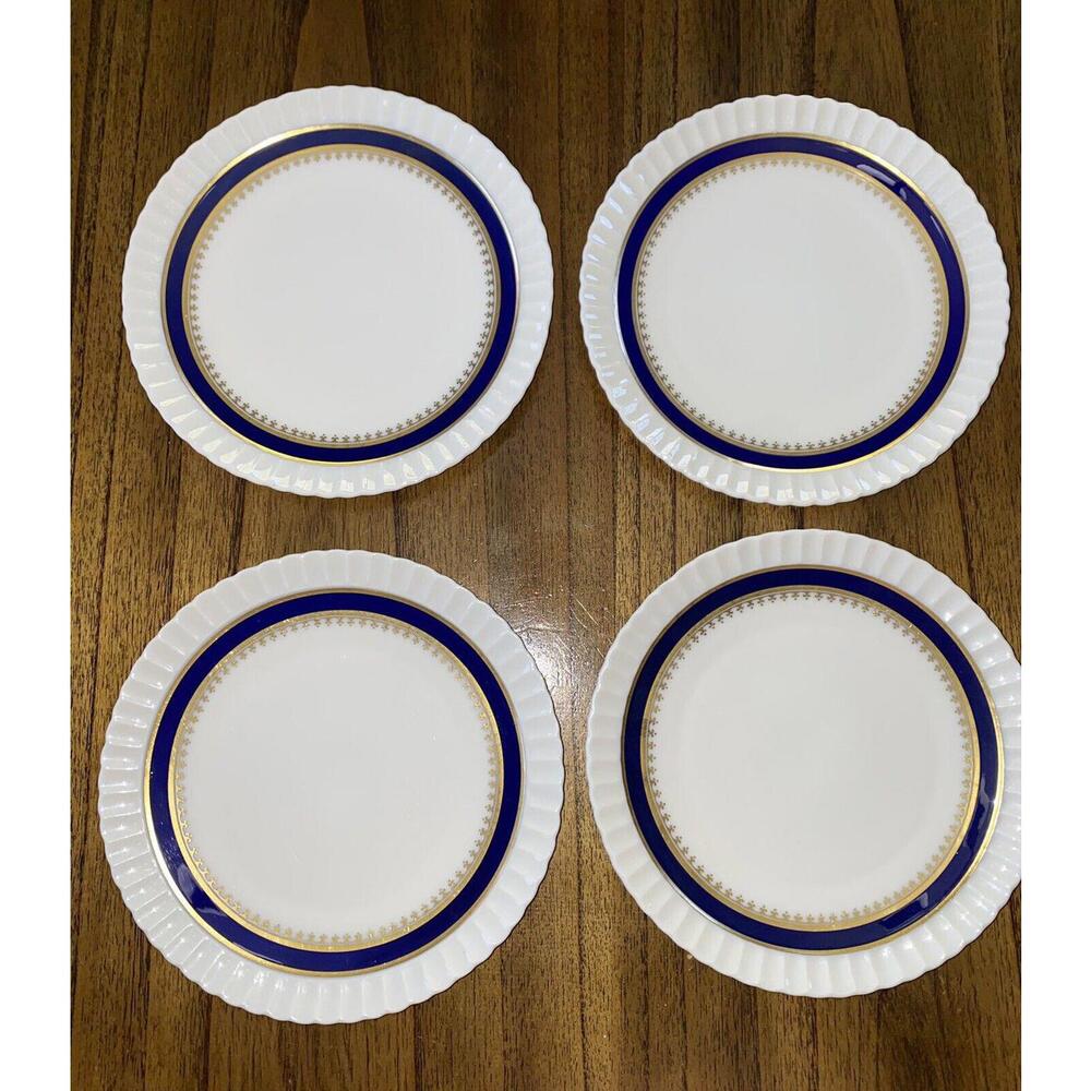Lenox Georgian Blue Salad Plates 7” Set 4